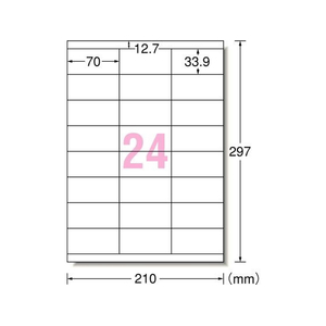 エーワン ラベルシール 表示・宛名ラベル A4 24面 100シート 徳用 FCE006W-78524-イメージ2