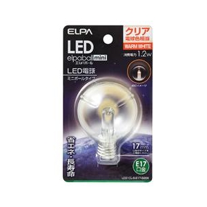 エルパ LED電球 E17口金 全光束45lm(1．2Wミニボールタイプ相当) クリア電球色 1個入り elpaball mini LDG1CL-G-E17-G266-イメージ1