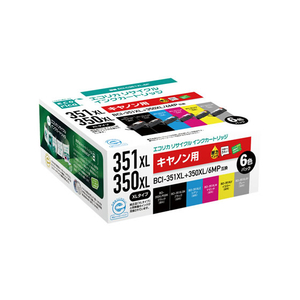 エコリカ キャノン用リサイクルインクカートリッジBCI-351XL+350XL F053823-ECI-C351XL-6P-イメージ1