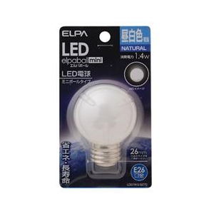 エルパ LED電球 E26口金 全光束60lm(1．4Wミニボールタイプ相当) 昼白色 1個入り elpaball mini LDG1N-G-G270-イメージ1