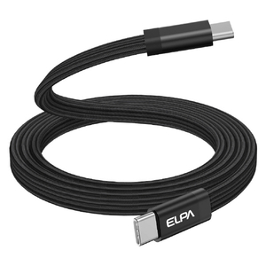 エルパ マグネットUSBケーブル フラット形状 60W 1m CtoC ブラック MCA-FCC1060(BK)-イメージ4