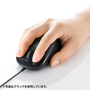 サンワサプライ 抗菌・静音有線ブルーLEDマウス ホワイト MA-YBSK315W-イメージ2