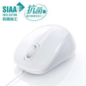 サンワサプライ 抗菌・静音有線ブルーLEDマウス ホワイト MA-YBSK315W-イメージ3