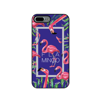Dparks iPhone8 Plus/7 Plus用ブラックケース FLAMINGO SQUARE ブルー DS9093I7P