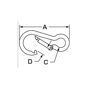 エスコ スナップフック ステンレス製 120×10.9mm FCY8328-EA638JP-6-イメージ2