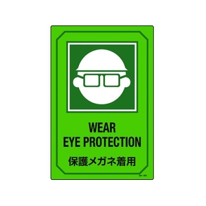 日本緑十字社 緑十字/イラスト標識 保護メガネ着用 エンビ FC450GR-8248137-イメージ1