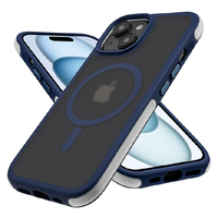 ラスタバナナ iPhone 15用AIR-C エアクッションハイブリッドケース MAGSAFE対応 ネイビー 7869IP361HPMNV