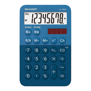シャープ ミニナイスサイズ電卓 ブルー系 EL760RAX-イメージ2
