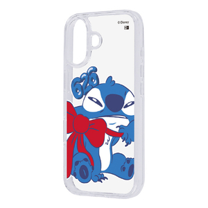 レイ・アウト iPhone 17用ディズニー / 耐衝撃 ハイブリッドケース Charaful / スティッチ _リボン RC-DP52UC4/ST28_IF01-イメージ1