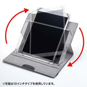 サンワサプライ 汎用タブレットケース(8インチ・回転スタンド) PDA-TABKA8BK-イメージ2
