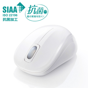 サンワサプライ 抗菌・静音ワイヤレスブルーLEDマウス ホワイト MA-WBSK315W-イメージ3