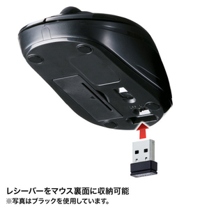 サンワサプライ 抗菌・静音ワイヤレスブルーLEDマウス ホワイト MA-WBSK315W-イメージ5