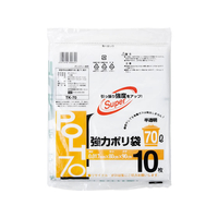 システムポリマー 容量表記ゴミ袋 半透明 70L 10枚 F868103-TK-70
