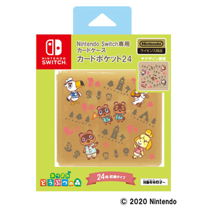 マックスゲームズ Nintendo Switch専用カードケース カードポケット24 あつまれ どうぶつの森 ラインアート HACF02ADL-イメージ1