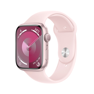 Apple Apple Watch Series 9(GPSモデル)- 45mm ピンクアルミニウムケースとライトピンクスポーツバンド - S/M MR9G3J/A-イメージ1