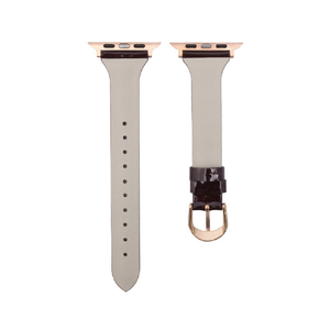 WEARPLANET Apple Watch 42/41/40/38mm用Slim Line 本革 エナメルバンド ガーネットブラウン WP23098AWBR-イメージ3
