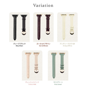 WEARPLANET Apple Watch 42/41/40/38mm用Slim Line 本革 エナメルバンド ガーネットブラウン WP23098AWBR-イメージ9