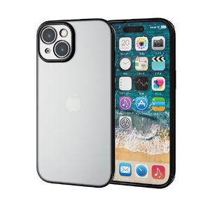 エレコム iPhone 15用ソフトケース 極限 メタリック メタリックブラック PM-A23AUCTMKBK-イメージ2