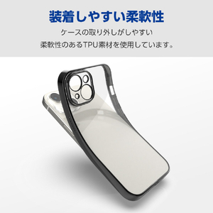 エレコム iPhone 15用ソフトケース 極限 メタリック メタリックブラック PM-A23AUCTMKBK-イメージ4