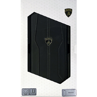 LAMBORGHINI iPhone 15用本革 手帳型ケース ブラック LBTPUFCIP15HUD1BK