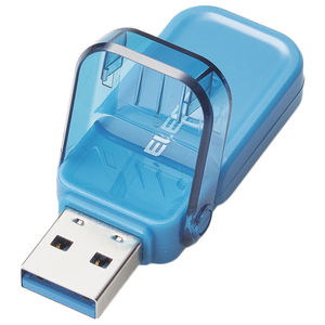 エレコム フリップキャップ式USBメモリ(128GB) ブルー MF-FCU3128GBU-イメージ1