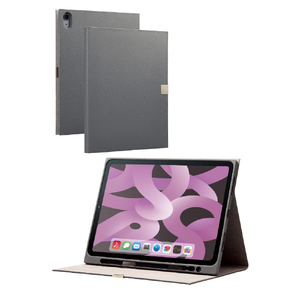 エレコム iPad Air(第5世代/第4世代)用フラップケース ソフトレザー &me フリーアングル スリープ対応 チャコールグレー TB-A23MWVJMGY-イメージ8