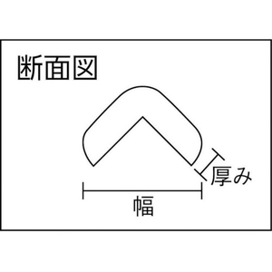 トラスコ中山 TRUSCO 安心クッションL字型 油面接着仕様 大 黒・黄 1本入 黄／黒550.918 FC017GL-7647549-イメージ2