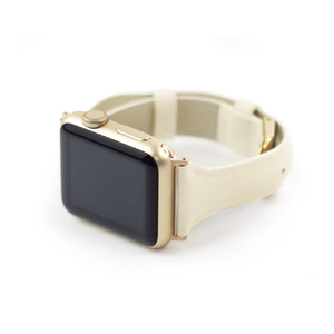 WEARPLANET Apple Watch 42/41/40/38mm用Slim Line 本革 エナメルバンド アンティークホワイト WP23099AWWH-イメージ1