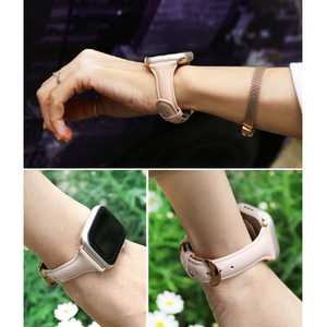WEARPLANET Apple Watch 42/41/40/38mm用Slim Line 本革 エナメルバンド アンティークホワイト WP23099AWWH-イメージ15
