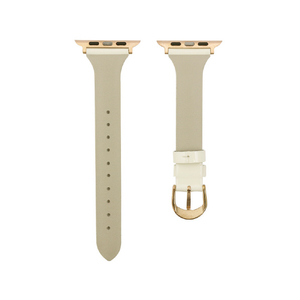 WEARPLANET Apple Watch 42/41/40/38mm用Slim Line 本革 エナメルバンド アンティークホワイト WP23099AWWH-イメージ3