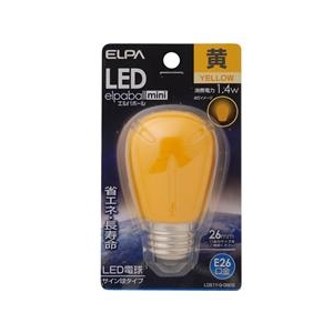 エルパ LED電球 E26口金 (1．4Wサイン球タイプ相当) 1個入り elpaball mini イエロー LDS1Y-G-G903-イメージ1