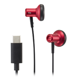 ラディウス USB-C直結インナーイヤー型イヤホン レッド HP-NEL22CR-イメージ1