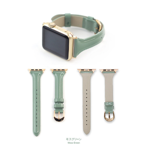 WEARPLANET Apple Watch 42/41/40/38mm用Slim Line 本革 エナメルバンド ティックルドピンク WP23100AWPK-イメージ16