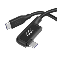 CIO ディスプレイ表示付き L字型シリコンケーブル CtoC 100W 1m ブラック CIO-SLL-SC-CC1-BK