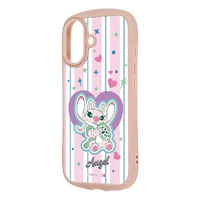 レイ・アウト iPhone 17用ディズニー / Puffull 衝撃吸収 バンパー ハイブリッドケース / エンジェル_ハートストライプ RC-DP52CMD2P/ST24