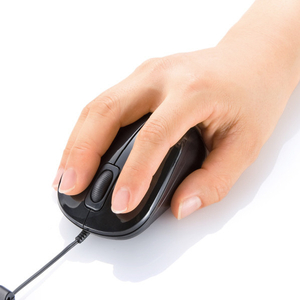 サンワサプライ 抗菌・静音有線巻取りブルーLEDマウス ブラック MA-MBSK315BK-イメージ2
