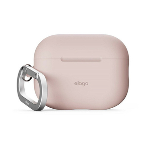 elago AirPodsPro3用シリコンケｰスカラビナ付き/サンドピンク elago サンドピンク EL_A3PCSSCN3_SP-イメージ1