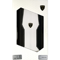 LAMBORGHINI iPhone 15 Pro用本革 手帳型ケース ホワイト LBTPUFCIP15PHUD1WE