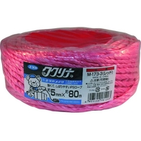 ユタカメイク 荷造り紐 PSロープ 5mm×80m レッド FC956GD-8285937