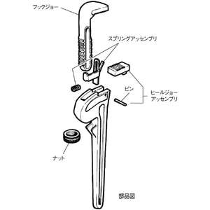 ＲＩＤＧＩＤ アルミストレートパイプレンチ　４５０ｍｍ 818-イメージ4