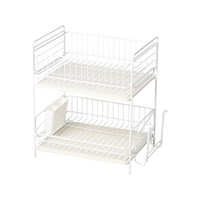 パール金属 珪藻土トレー水切りラック2段 ホワイト FC755NM-HB-4987