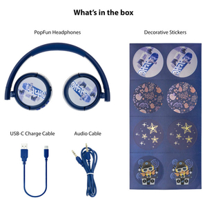 Onanoff 子供用ヘッドホン BuddyPhones POP Fun ディープブルー BT-BP-POP-FUN-BL-イメージ4