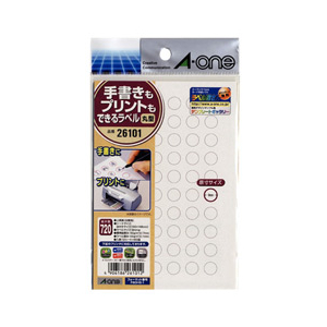 エーワン 手書きもプリントもできるラベル はがきサイズ 丸型60面 9mmφ 12シート入り 26101-イメージ1