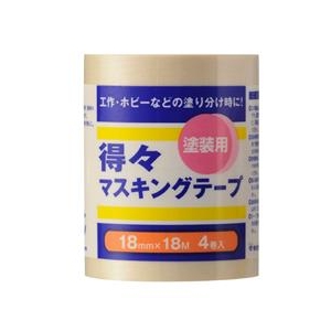 ハンディ・クラウン 得々マスキングテープS 4巻パック 18mm×18m 2590170018-イメージ1