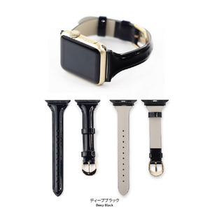 WEARPLANET Apple Watch 42/41/40/38mm用Slim Line 本革 エナメルバンド モスグリーン WP23101AWGR-イメージ10