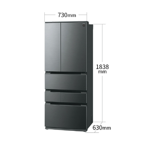 SHARP 【フレンチドア】545L 冷蔵庫 FiT63cmシリーズ冷蔵庫 ダスクダークメタル SJ-MF55R-H-イメージ2