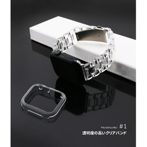 WEARPLANET Apple Watch 45mm用保護ケース付きクリアチェーンバンド クリア WP23102AW-イメージ7
