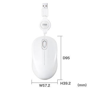 サンワサプライ 抗菌・静音有線巻取りブルーLEDマウス ホワイト MA-MBSK315W-イメージ5