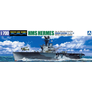 アオシマ 1/700 ウォーターライン No．716 英国海軍 航空母艦 HMSハーミーズ インド洋セイロン沖海戦 AWL716ﾊ-ﾐ-ｽﾞｾｲﾛﾝｵｷｶｲｾﾝ-イメージ1