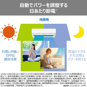 東芝 「工事代金別」 8畳向け 自動お掃除付き 冷暖房エアコン e angle select 大清快 U-DXシリーズ RASU251E5DXWS-イメージ11